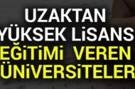 Türkiye’de Uzaktan Eğitim ile Yüksek Lisans Yapan Üniversiteler